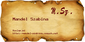 Mandel Szabina névjegykártya